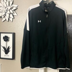 Under Armour Black and White Full-Zip Performance Jacket Sz XL